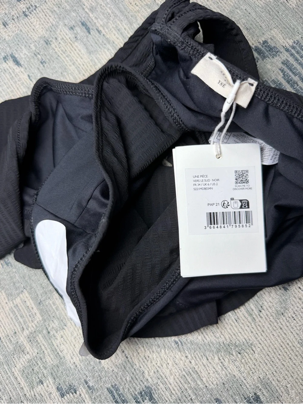 NWT! Sezane x Ysé Size US 2 • Black Ruffle One Piece Swimsuit.